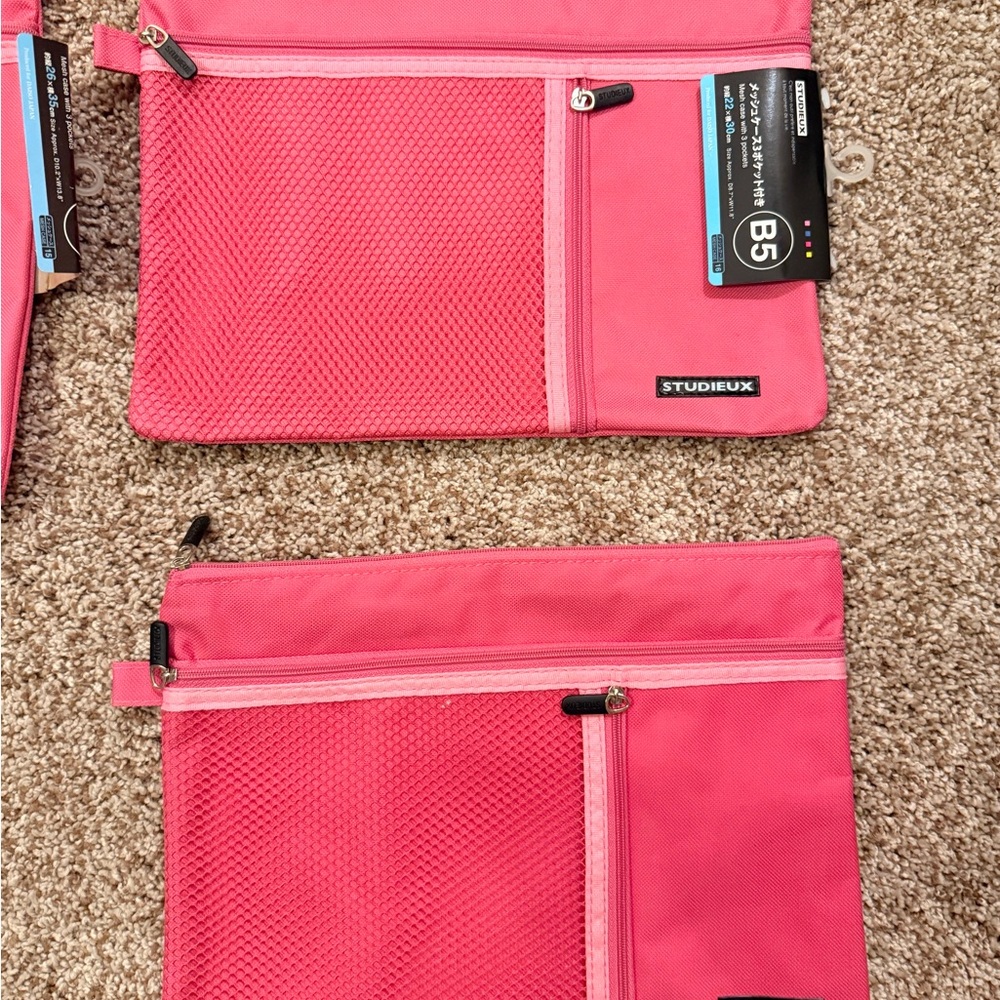Studieux Mesh Case. 4 cases. Various sizes. Pink. Travel. Electronics. Makeup. - Picture 2 of 8